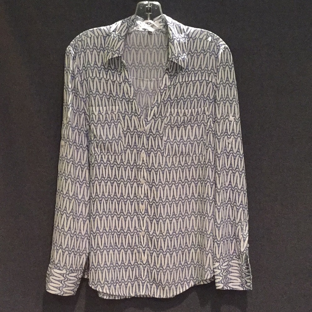White w/ Blue Eiffel Tower Express Portofino Shirt